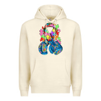 Sandshell autism awareness with boxing gloves Premium Hoodie - NancyCooperArtShop