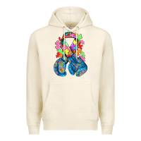 Tofu autism awareness with boxing gloves Premium Hoodie - NancyCooperArtShop