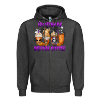 Charcoal Heather Nightmare Before Coffee Cups Zipper Hoodie - MaliasSmallBusiness
