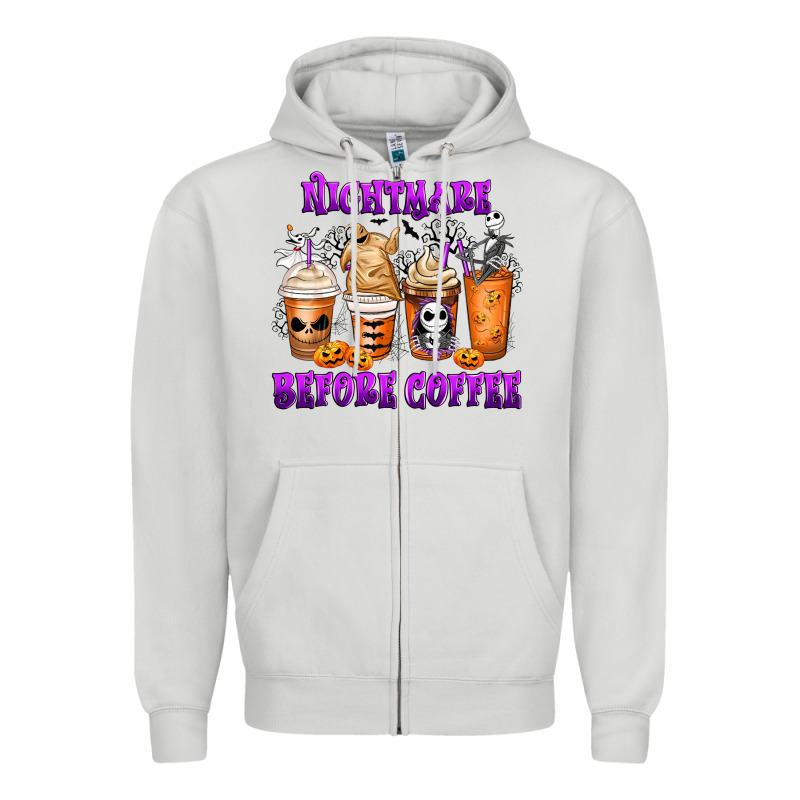 Nightmare Before Coffee Cups Zipper Hoodie by MaliasSmallBusiness | Teevron