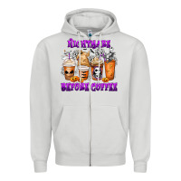 Dove Grey Nightmare Before Coffee Cups Zipper Hoodie - MaliasSmallBusiness