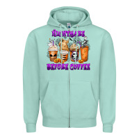 Seafoam Nightmare Before Coffee Cups Zipper Hoodie - MaliasSmallBusiness