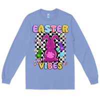 Colony Blue easter vibes peep faux sequin Long Sleeve Tee - MaliasSmallBusiness