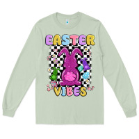 Matcha easter vibes peep faux sequin Long Sleeve Tee - MaliasSmallBusiness