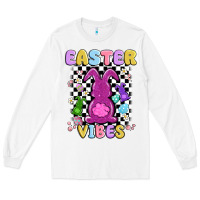 White easter vibes peep faux sequin Long Sleeve Tee - MaliasSmallBusiness