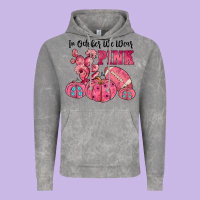 In October We Wear Pink Vintage Hoodie Designed By Jahusdesignshop
