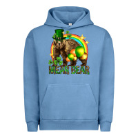 Pigment Pebble Blue St. Patrick's Day mear bear Urban Hoodie - HowdyJamesFarm