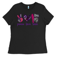 Black peace love race Ladies Tee - texasbilliewilder
