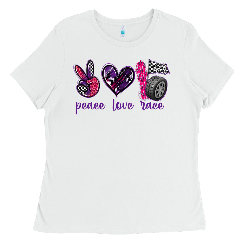 Peace Love Race Ladies Tee by texasbilliewilder | Teevron