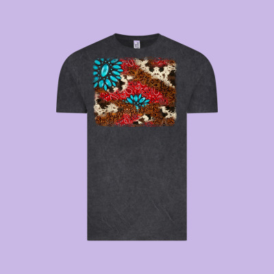 Gemstone Cowhide Background Vintage Tee Designed By Adodesignshop