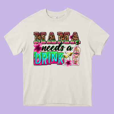 Mama Needs A Drink Heavy Core Tee Designed By Zillion Design Studio