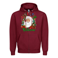 Burgundy Don't stop believin' Zipper Hoodie - NancyCooperArtShop