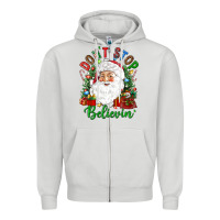 Dove Grey Don't stop believin' Zipper Hoodie - NancyCooperArtShop