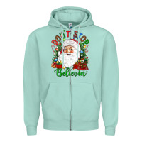 Seafoam Don't stop believin' Zipper Hoodie - NancyCooperArtShop