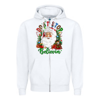 White Don't stop believin' Zipper Hoodie - NancyCooperArtShop