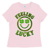 Bubblegum Pink feeling lucky with leopard Ladies Tee - RanaPortraitStore