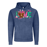 Vintage Denim love easter floral longhaired cow Vintage Hoodie - Jasminsmagicworld