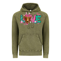 Vintage Olive love easter floral longhaired cow Vintage Hoodie - Jasminsmagicworld