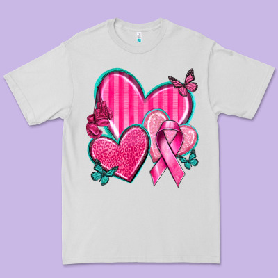 Breast Cancer Hearts Premium Tee Designed By Texasbilliewilder