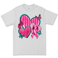 Dove Grey Breast Cancer Hearts Premium Tee - texasbilliewilder