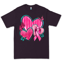Plum Breast Cancer Hearts Premium Tee - texasbilliewilder