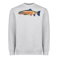 Heather Grey Rainbow Trout Heavyweight Sweatshirt - LillyAllenDesigns