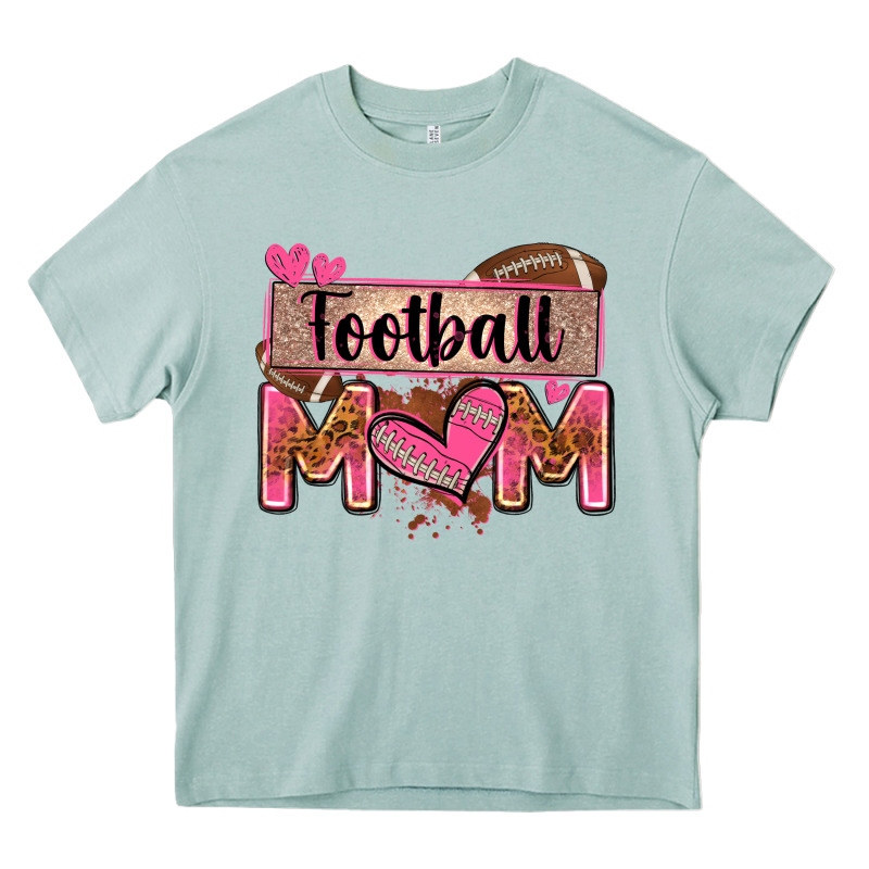 Football Mom With Leopard Heavy Core Tee by Zillion Design Studio | Teevron
