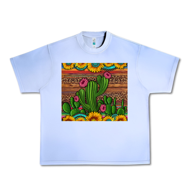 Sunflowers Turquoise Serape Cactus Tumbler Urban Heavy Tee by Artiststas | Teevron