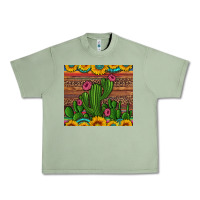 Oil Green sunflowers turquoise serape cactus tumbler Urban Heavy Tee - Artiststas