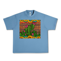 Pebble Blue sunflowers turquoise serape cactus tumbler Urban Heavy Tee - Artiststas