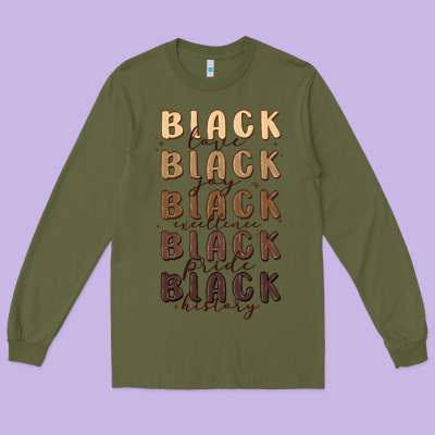 Black History Long Sleeve Tee Designed By Maliassmallbusiness