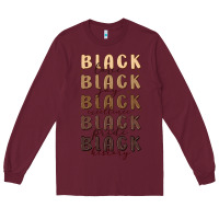 Burgundy black history Long Sleeve Tee - MaliasSmallBusiness