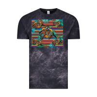 Cloud Black bucking bronco serape turquoise Vintage Tee - Artiststas