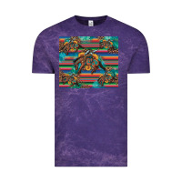 Cloud Purple bucking bronco serape turquoise Vintage Tee - Artiststas