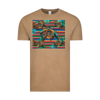 Vintage Coffee bucking bronco serape turquoise Vintage Tee - Artiststas