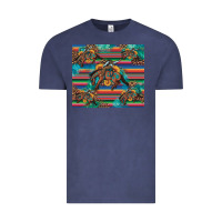 Vintage Denim bucking bronco serape turquoise Vintage Tee - Artiststas