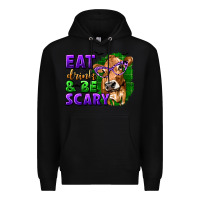 Black Eat Drink and Be Scary with Halloween Premium Hoodie - texasbilliewilder