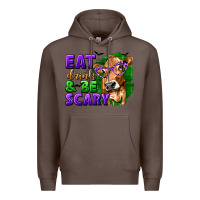 Coffee Eat Drink and Be Scary with Halloween Premium Hoodie - texasbilliewilder