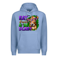 Colony Blue Eat Drink and Be Scary with Halloween Premium Hoodie - texasbilliewilder