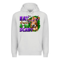 Dove Grey Eat Drink and Be Scary with Halloween Premium Hoodie - texasbilliewilder