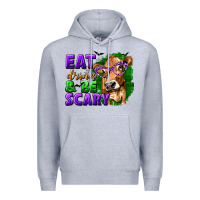 Heather Grey Eat Drink and Be Scary with Halloween Premium Hoodie - texasbilliewilder