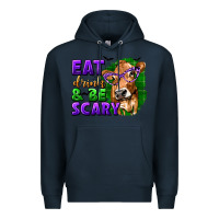 Navy Eat Drink and Be Scary with Halloween Premium Hoodie - texasbilliewilder