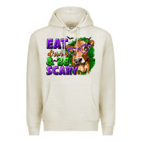 Oatmeal Heather Eat Drink and Be Scary with Halloween Premium Hoodie - texasbilliewilder