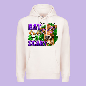 Eat Drink And Be Scary With Halloween Premium Hoodie Designed By Texasbilliewilder