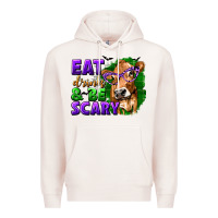 Pale Pink Eat Drink and Be Scary with Halloween Premium Hoodie - texasbilliewilder