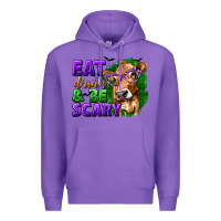 Purple Eat Drink and Be Scary with Halloween Premium Hoodie - texasbilliewilder
