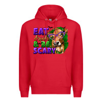 Red Eat Drink and Be Scary with Halloween Premium Hoodie - texasbilliewilder