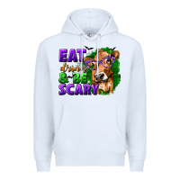 White Eat Drink and Be Scary with Halloween Premium Hoodie - texasbilliewilder