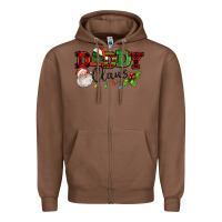 Chestnut Daddy Claus Santa Christmas lights and holly Zipper Hoodie - NancyCooperArtShop