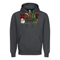 Smoke Daddy Claus Santa Christmas lights and holly Zipper Hoodie - NancyCooperArtShop